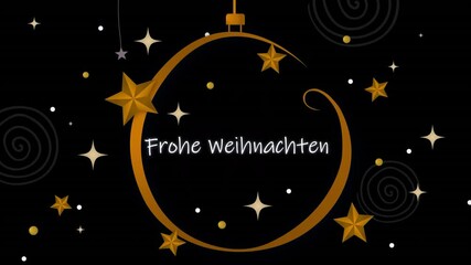 Poster - animation of frohe wihnachten text over christmas decorations background