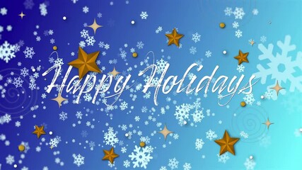 Poster - animation of happy holidays text over christmas decorations background