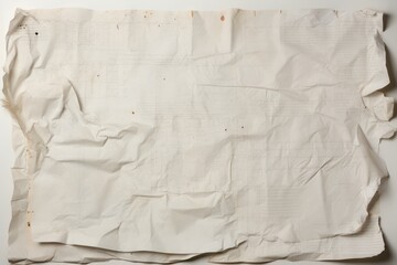 Crumpled Manuscript on White Background