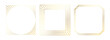 © vika_k - Gold thin frame set. Golden square borders in art deco style. Thin linear radiance rectangular element collection. Yellow glowing shiny boarder pack. Vector bundle for photo, cadre, poster, card