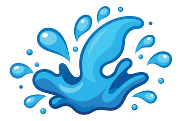 Water splash and spray. Aqua. Blue waves. Cartoon tears. Isolated raindrop or sweat, wet droplets of dew shapes vector