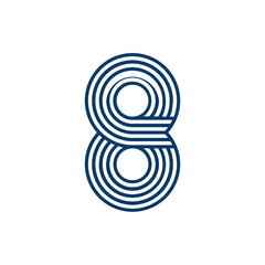 Fototapete - Monogram 8. Number 8. Number 8 design logo. Monogram letter mark 8 logo design. Monogram design vector logo. Monogram number 8 logo design. Simple number 8 monogram. Monogram 8 design logo. 