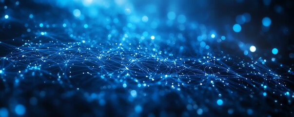 Poster - Abstract blue lines illustrating direction on a sophisticated techthemed background, emphasizing connectivity and innovation