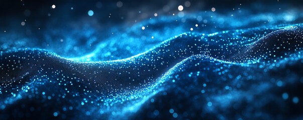 Poster - Abstract blue lines illustrating direction on a sophisticated techthemed background, emphasizing connectivity and innovation