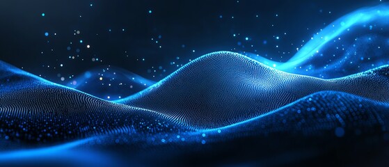 Aufkleber - Blue abstract lines guiding the viewers eye against a sleek tech backdrop, representing the future of technology and design