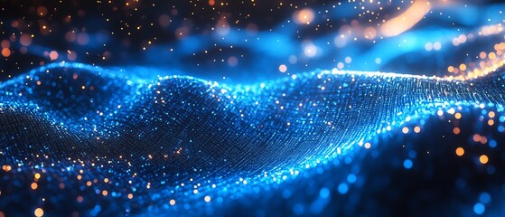 Aufkleber - Blue abstract lines guiding the viewers eye against a sleek tech backdrop, representing the future of technology and design
