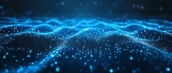 Aufkleber - Blue abstract lines guiding the viewers eye against a sleek tech backdrop, representing the future of technology and design
