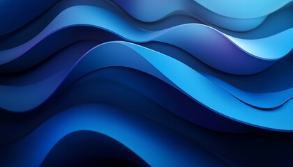 Poster - Contemporary tech background with flowing blue abstract lines that define direction and create a sense of motion and energy