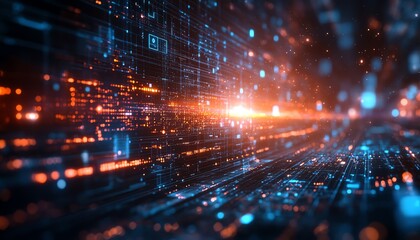 Aufkleber - Hightech stock image illustrating the evolution of cyber technology, featuring abstract designs and modern digital elements
