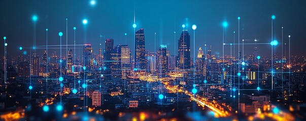 Leinwandbilder - Introduction to smart city technology, highlighting its significance in creating resilient, adaptive, and efficient urban ecosystems