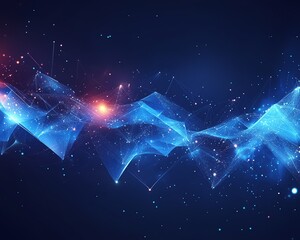 Aufkleber - Modern abstract blue banner for a technology site, highlighting vibrant hues and artistic shapes to represent cuttingedge solutions