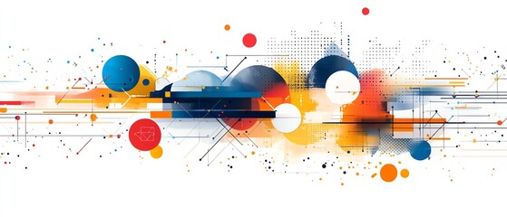 Poster - Abstract design showcasing financial technology elements, representing the synergy between finance and innovation in a visually engaging format