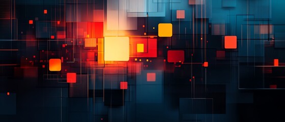 Poster - Abstract design showcasing financial technology elements, representing the synergy between finance and innovation in a visually engaging format
