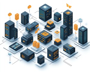 Leinwandbilder - Microservices architecture focused on adaptability and scalability, creating efficient software solutions for modern development and futureproof systems