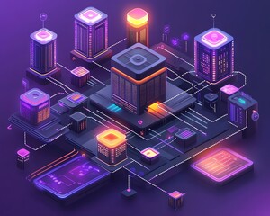 Leinwandbilder - Scalable microservices architecture designed for modern software solutions, enabling adaptability and seamless integration in current development strategies