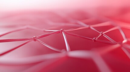 A red background with a red and white net. The net is made of wires and has a pattern of lines