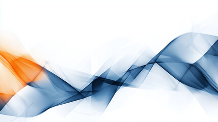 Poster - An elegant abstract wave design featuring smooth flowing lines in blue and orange, perfect for backgrounds and graphic projects.