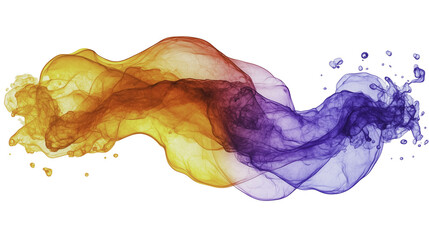 Poster - A colorful, wavy line of paint with yellow and purple colors. The line is long and has a lot of texture