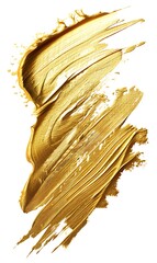 Poster - Golden brush stroke isolated on white background