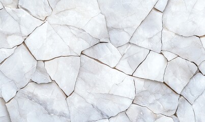 Poster - A close-up view of cracked white surface showcasing intricate patterns and textures. Ideal for backgrounds and design elements.