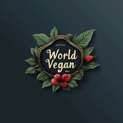 World Vegan Day background concept with text