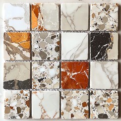 Poster - Elegant mosaic tile design featuring diverse patterns and colors. Perfect for modern interiors and stylish renovations.