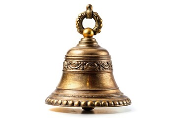 Wall Mural - Temple bell isolated on white background, panoramic view