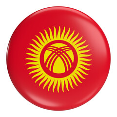 Wall Mural - Kyrgyzstan round flag icon with transparent background