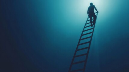 Career level, job position or company hierarchy, challenge to improve or career development, step to achieve goal or growth, ladder of success concept, people employee climb ladder to next level