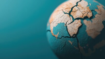 cracked and distorted globe representing the breakdown of global trade routes international conflict