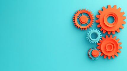 Aufkleber - Decorative paper gears, futuristic and abstract design, flat design illustration