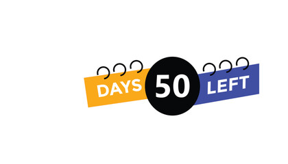 Wall Mural - 50 days left Countdown number banner templates. time icon. Vector Illustration 
