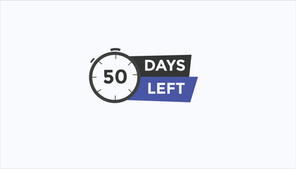 Wall Mural - 50 days left Countdown number banner templates. time icon. Vector Illustration 
