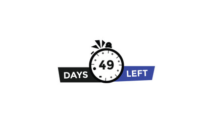 Wall Mural - 49 days left Countdown number banner templates. time icon. Vector Illustration 
