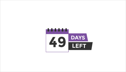 Wall Mural - 49 days left Countdown number banner templates. time icon. Vector Illustration 
