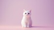 © MyDorkyDolphin - A cute cat character with blushing cheeks in the center of a plain pastel purple background, creating a sweet and playful kawaii-style design. 8k UHD, suitable for high-quality printing or digital