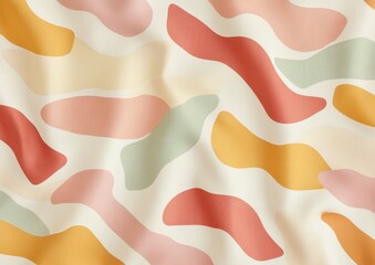 Aufkleber - Abstract Festive Pattern with Soft Pastel Curves and Textures - Modern Seamless Background Design