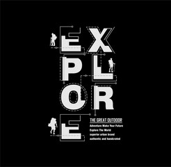 Explore The Outdoors Vintage T shirt design typography print ready template vector art. 