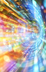Aufkleber - Futuristic Abstract Background with Vivid Colors and Dynamic Patterns Symbolizing Technology and Virtual Reality