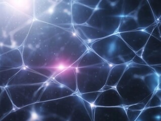 Aufkleber - Dynamic Abstract Network Patterns with Vibrant Glows and Interconnected Nodes