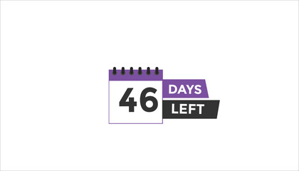Wall Mural - 46 days left Countdown number banner templates. time icon. Vector Illustration 