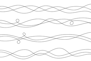 Poster - Wavy lines. Abstract vector illustration on white background. Curve flow dynamic design. Liquid music soundwaves. Scribble swirl strokes. Doodle stream art