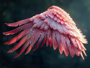 Canvas Print - Pink Bird Wings: A Dreamlike Illustration of Feathers