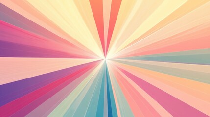 Poster - Sun rays cartoon-style flat design, with bright colors and complementary tones, providing a playful and light visual effect from a top view