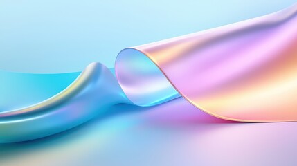 Poster - A holographic light blue backdrop with shifting colors, suitable for stylish packaging designs or online content needing a modern touch.
