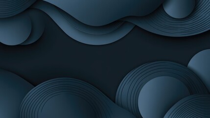 Poster - A wide blue abstract banner with sleek geometric shapes and dark blue gradients, perfect for a modern, tech-inspired design.