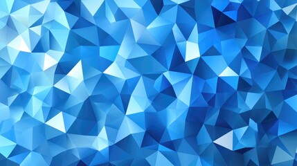 Poster - Abstract wide banner with geometric patterns in varying shades of blue, creating a minimalist yet bold design.