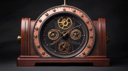 Poster - An artistic clock with exaggerated gears and mechanical elements, combining timekeeping with industrial design.