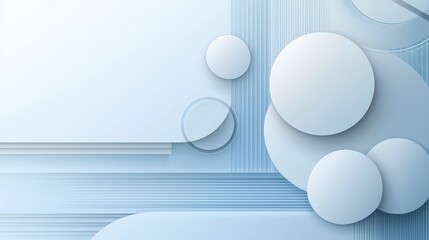 Poster - Abstract light blue geometric background with overlapping shapes, ideal for modern and contemporary designs.