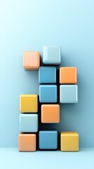 Poster - SWOT analysis, colorful blocks representing strengths and weaknesses, 3D illustration